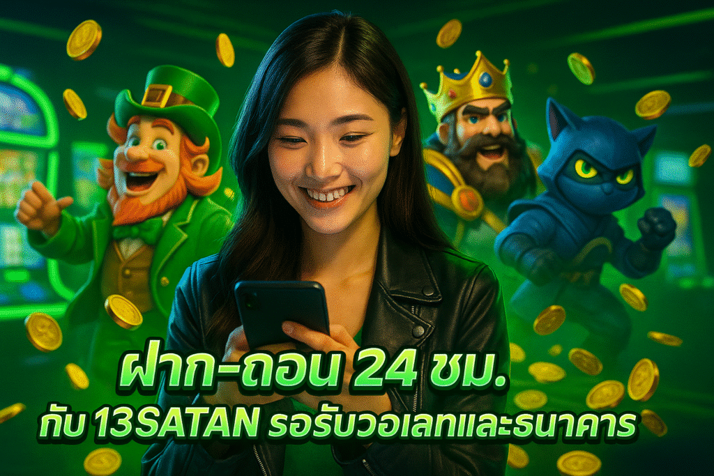 ฝาก-ถอน 24 ชม. กับ 13SATAN รองรับวอเลทและธนาคาร